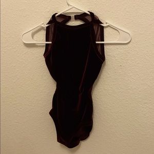 Dark Red Maroon color dance leotard